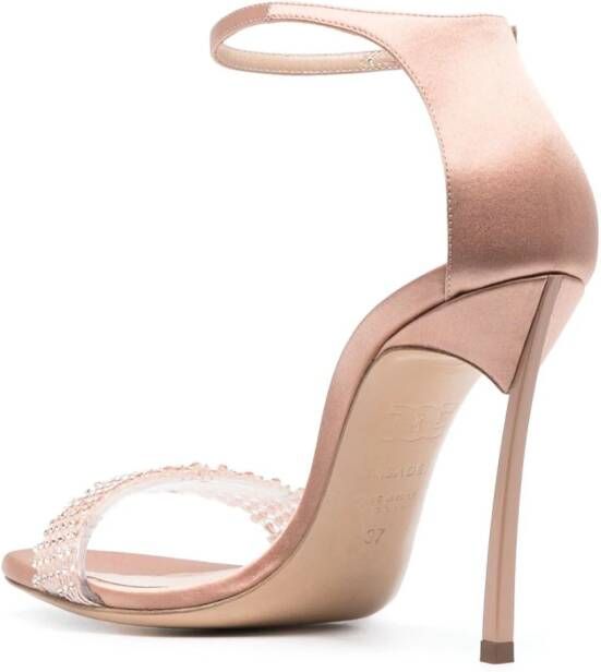 Casadei 100 mm Blade Twenties satijnen pumps Beige