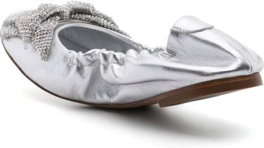 Casadei Ballerina's met strikdetail Zilver