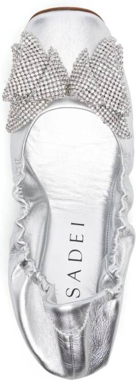 Casadei Ballerina's met strikdetail Zilver