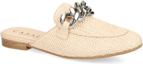 Casadei Slippers met kettingdetail Beige