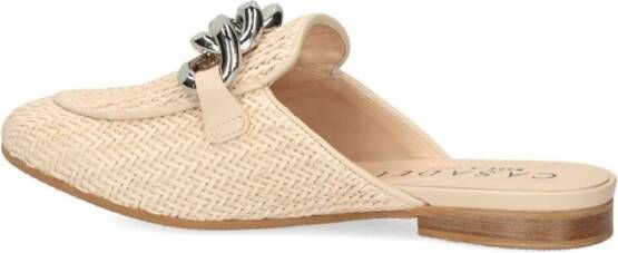 Casadei Slippers met kettingdetail Beige