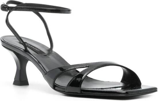 Casadei Lakleren sandalen Zwart
