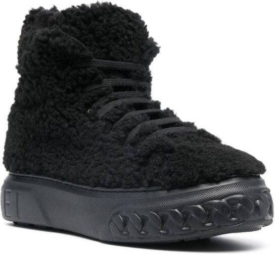 Casadei Ecosheep combat boots met veters Zwart