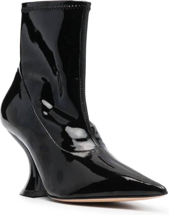 Casadei Cut leren enkellaarzen Zwart