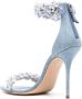 Casadei Elsa leren sandalen 100 mm Blauw - Thumbnail 3