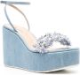 Casadei Elsa sandalen met sleehak 80 mm Blauw - Thumbnail 2
