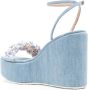 Casadei Elsa sandalen met sleehak 80 mm Blauw - Thumbnail 3