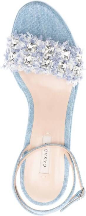 Casadei Elsa sandalen met sleehak 80 mm Blauw
