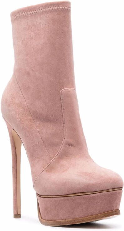 Casadei Enkellaarzen met stilettohak Roze