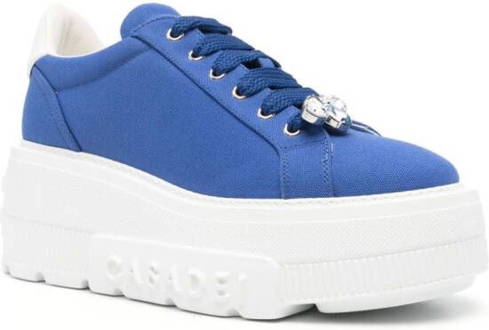 Casadei Fedora canvas sneakers Blauw