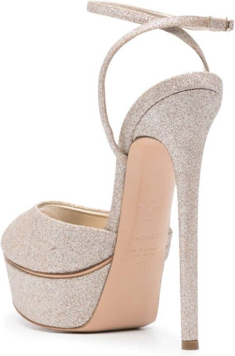 Casadei Flora Jolly sandalen met glitter Goud