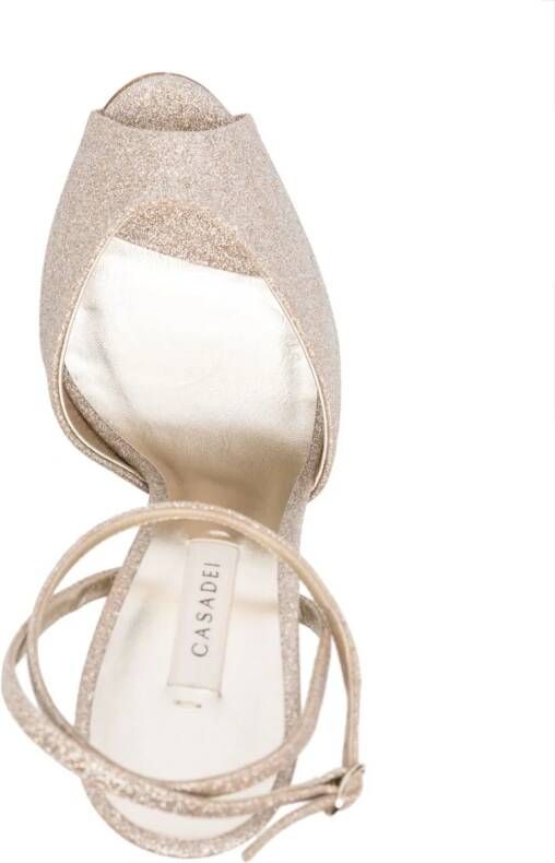 Casadei Flora Jolly sandalen met glitter Goud