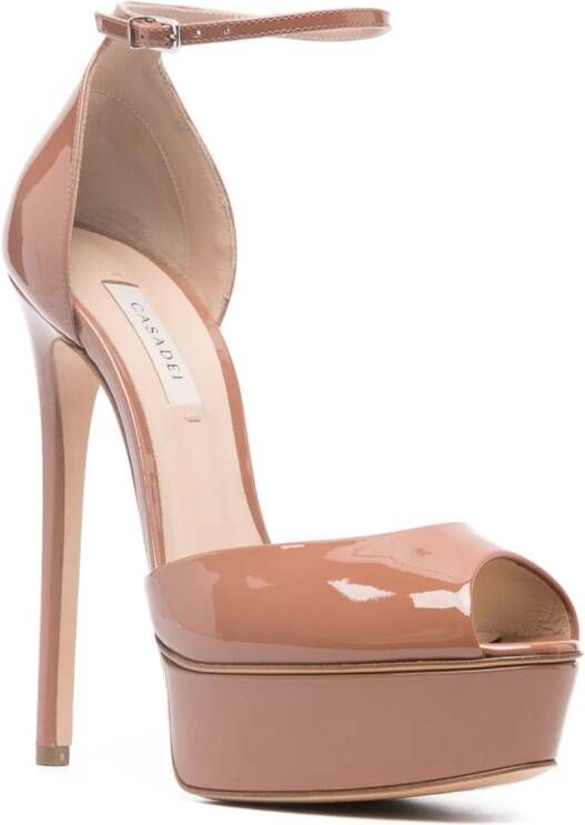 Casadei Flora Tiffany sandalen met plateauzool Bruin