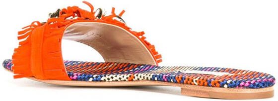 Casadei fringed strap daytime sandals Veelkleurig