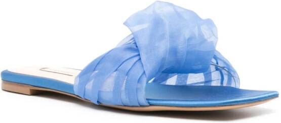 Casadei Geraldine Helen geplooide slippers Blauw