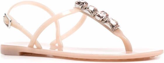 Casadei Jelly sandalen verfraaid met kristallen Beige