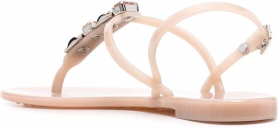 Casadei Jelly sandalen verfraaid met kristallen Beige