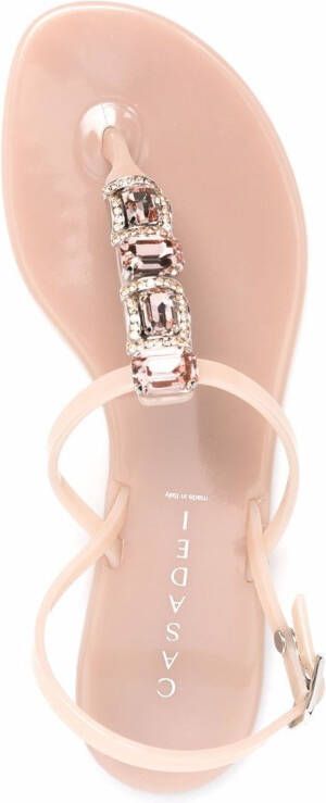 Casadei Jelly sandalen verfraaid met kristallen Beige