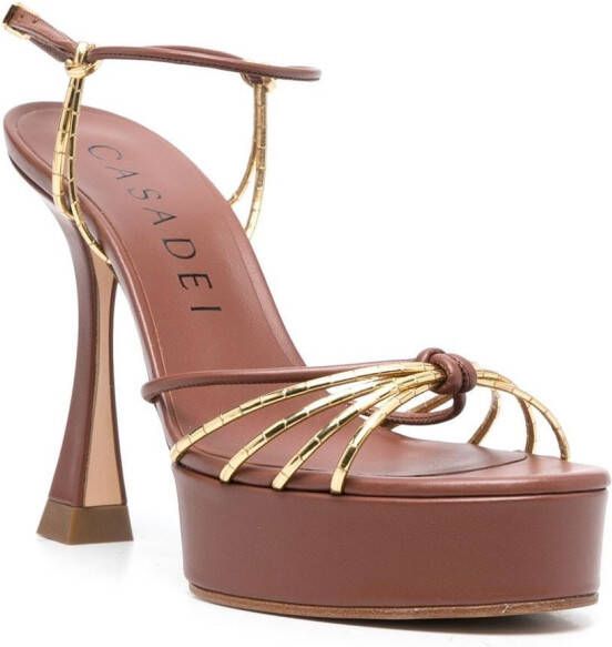 Casadei Julia sandalen met plateauzools Bruin
