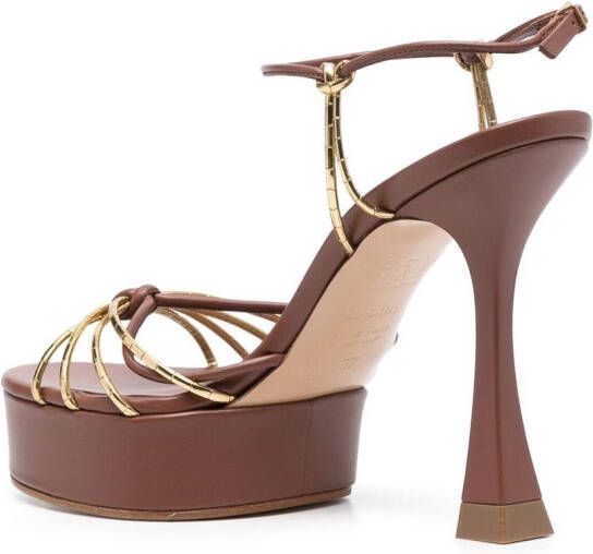 Casadei Julia sandalen met plateauzools Bruin