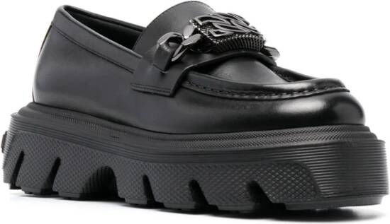 Casadei Leren loafers Zwart