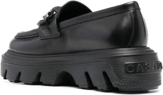 Casadei Leren loafers Zwart