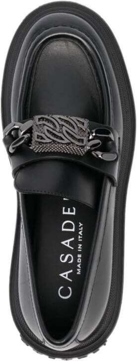 Casadei Leren loafers Zwart