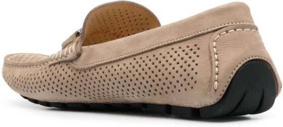 Casadei Loafers met geperforeerd detail Beige