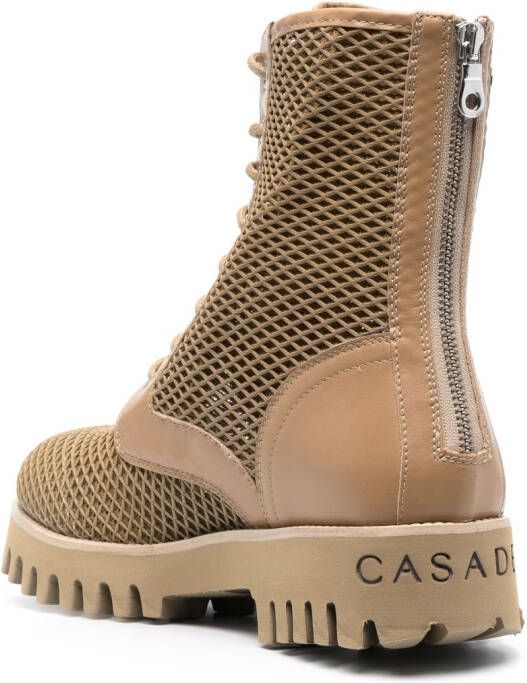 Casadei Enkellaarzen met mesh Bruin