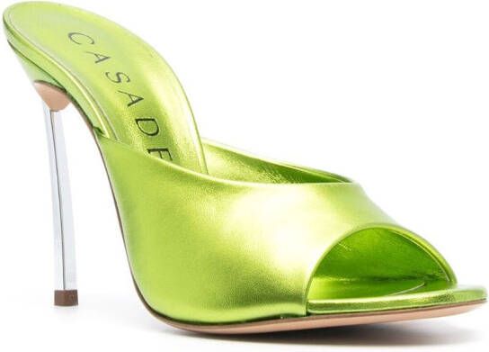 Casadei Muiltjes met metallic-effect Groen