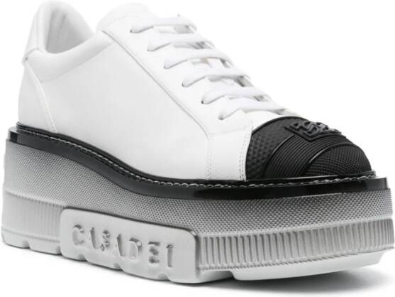 Casadei Nexus leren sneakers met plateauzool Wit