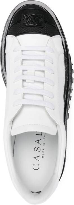 Casadei Nexus leren sneakers met plateauzool Wit