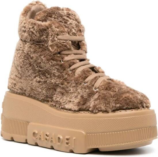 Casadei Nexus sneakers met fleece textuur Beige