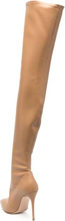 Casadei 105mm overknee laarzen Beige