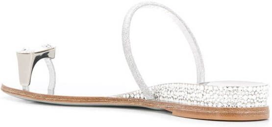 Casadei Sandalen met kristallen bandje Zilver