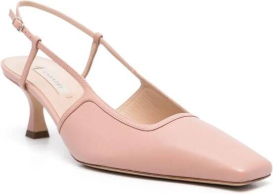 Casadei Leren slingback pumps Roze