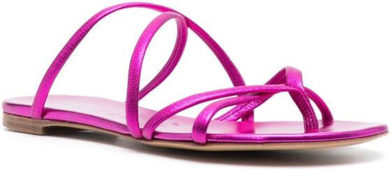 Casadei Slippers met metallic-effect Roze