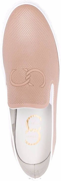 Casadei Sneakers met logo reliëf Beige