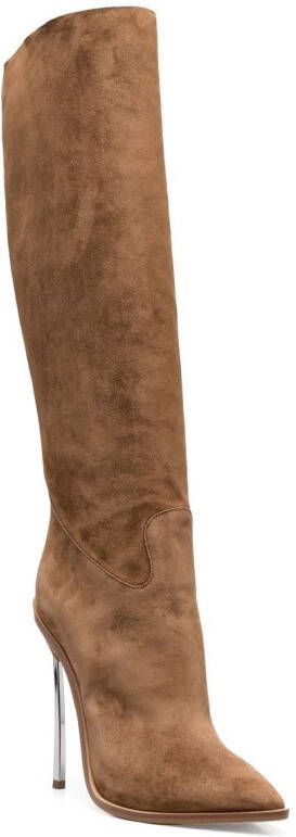 Casadei Suède stiletto laarzen Bruin