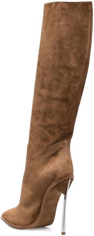 Casadei Suède stiletto laarzen Bruin