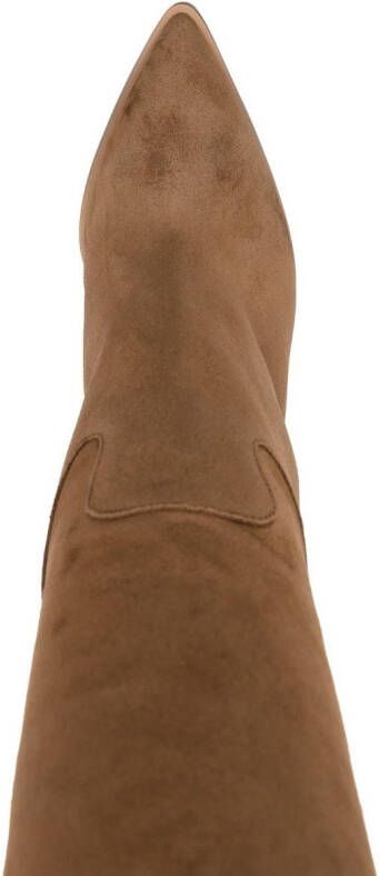 Casadei Suède stiletto laarzen Bruin