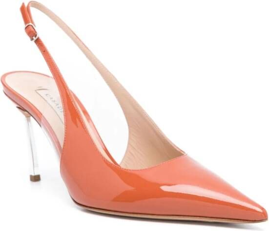 Casadei Superblade 80 mm lakleren pumps Oranje