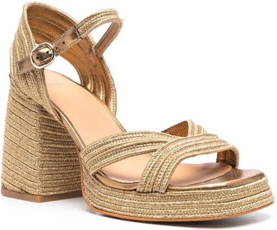 Castañer Sandalen met plateauzool Goud