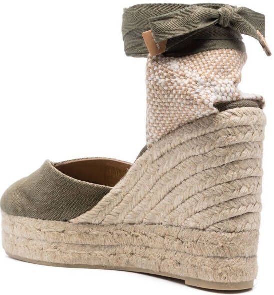 Castañer Espadrilles met sleehak Groen