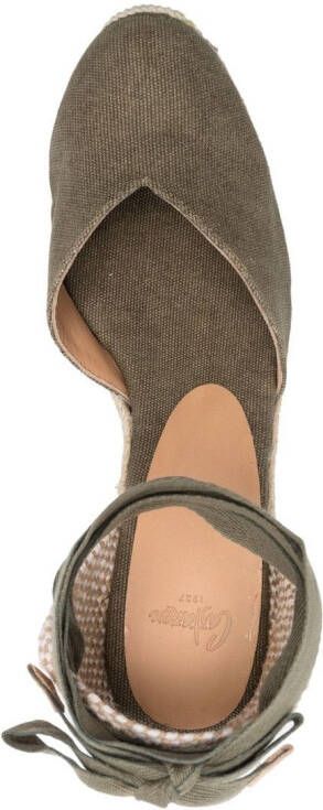 Castañer Espadrilles met sleehak Groen