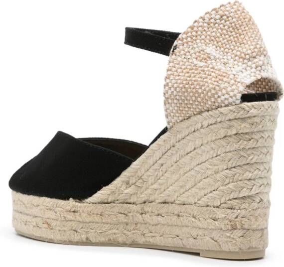 Castañer Bianca 105 espadrilles van raffia Zwart