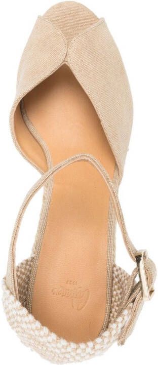 Castañer 110 mm Bianca espadrilles met sleehak Beige