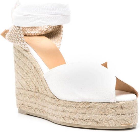 Castañer 105 mm Bilina espadrilles met sleehak Wit