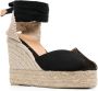 Castañer 105 mm Bilina espadrilles met sleehak Zwart - Thumbnail 2