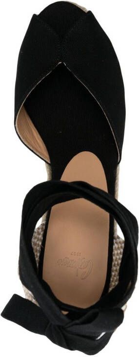 Castañer 105 mm Bilina espadrilles met sleehak Zwart